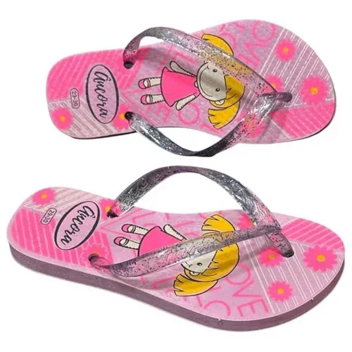 Chinelo Infantil Feminino Bonequinha Rosa | Sandália Menina Confortável Antiderrapante Praia Piscina