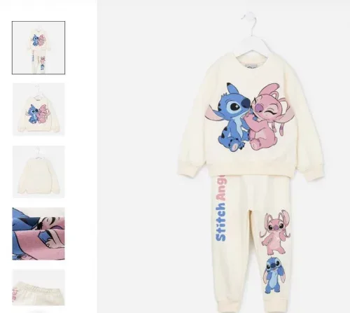 Conjunto Infantil Moletom Stitch e Angel - Tam 01 ao 03