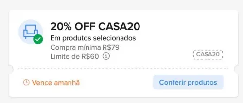 CORRE CUPOM 20% MERCADO LIVRE