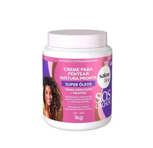 Creme de Pentear + Gelatina Salon Line Super Óleos 1kg Creme de Pentear + Gelatina Salon Line Super Óleos 1kg