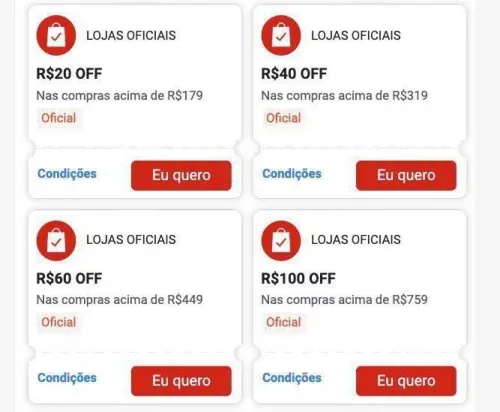 🔥 Cupons Shopee para Lojas Oficiais RENOVADOS