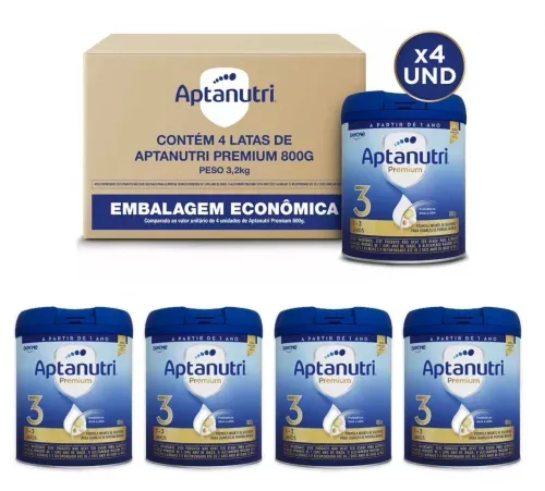 Fórmula Infantil Aptanutri 3 Premium Pack Com 4 Unidades De 800g cada