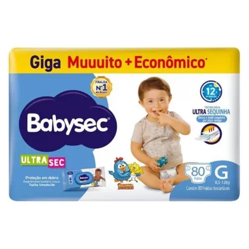 FRALDA BABYSEC ULTRA GIGA G 80 UNIDADES