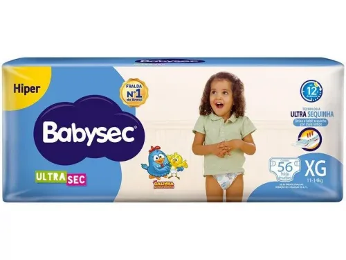 Fralda Babysec Ultrasec Galinha Pintadinha XG com 56