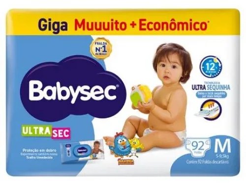 Fralda Babysec Ultrasec Giga Galinha Pintadinha M e XG