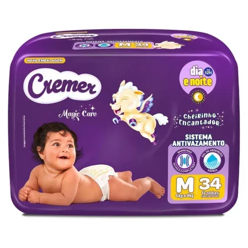 Fralda Cremer Econômica M 34 Unidades