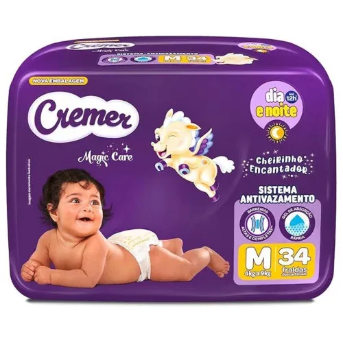Fralda Cremer Econômica M 34 Unidades
