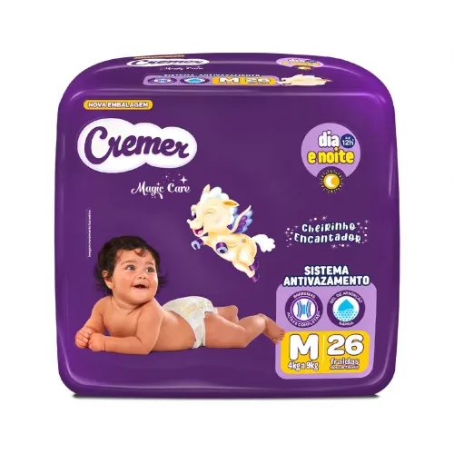 Fralda Cremer Magic Care M com 26 Unidades