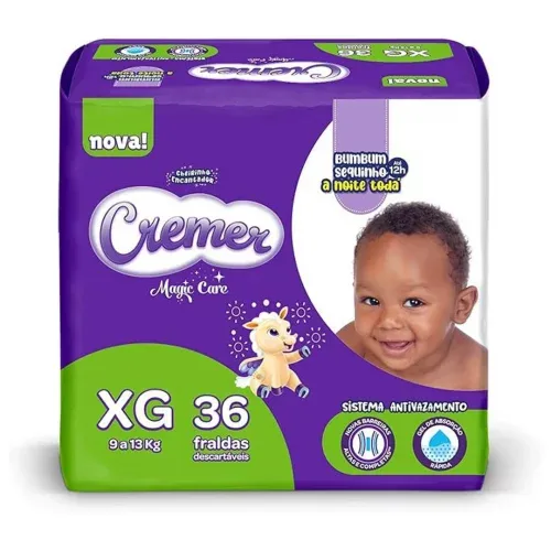 Fralda Cremer Magic Care XG com 36 Unidades