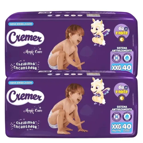 Fralda Cremer Magic Care XXG 80 Unidades 2x40