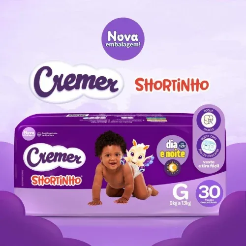 Fralda Cremer Shortinho Jumbo G 30 Unidades