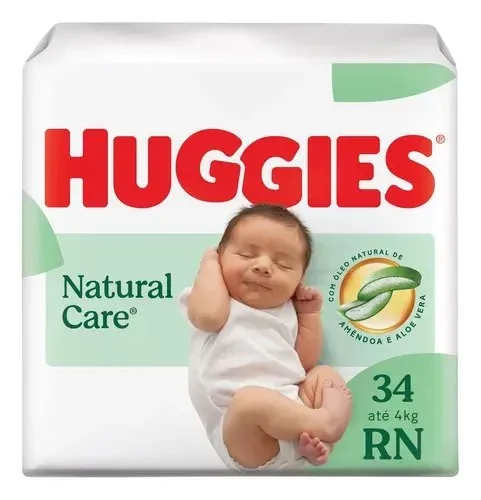 Fralda Huggies Natural Care RN 34 Un