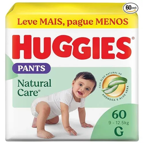 Fralda Huggies NATURAL CARE ROUPINHA G 60 unidades