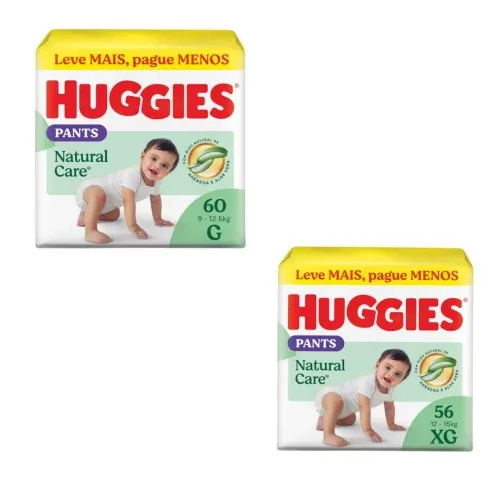 Fralda Huggies Natural Care Roupinha G e XG