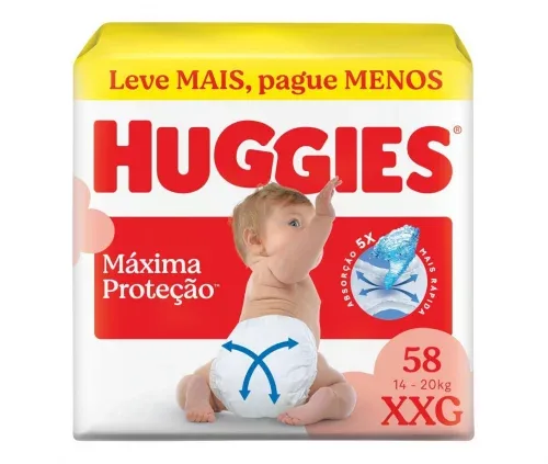 Fralda Huggies Supreme Care XXG 58 unidades