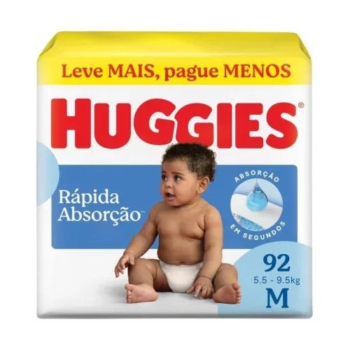Fralda Huggies Tripla Proteção M 92 Unidades