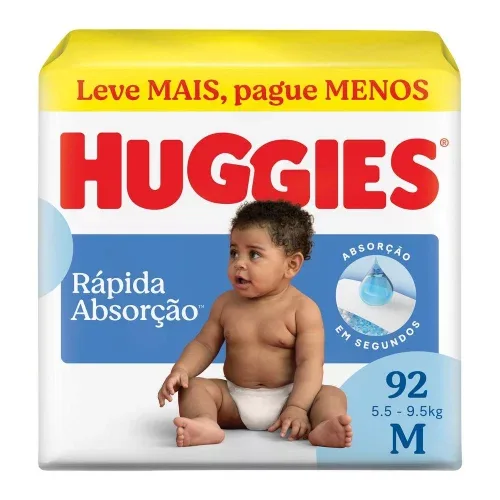 Fralda Huggies Tripla Proteção M com 92 Unidades