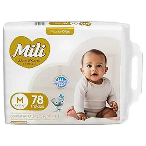 Fralda Mili Love&Care M 78 Unidades
