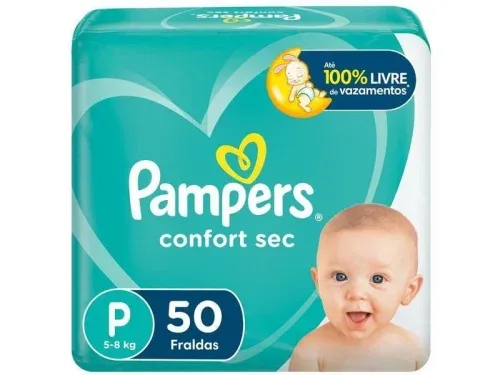 Fralda Pampers Confort Sec P com 50