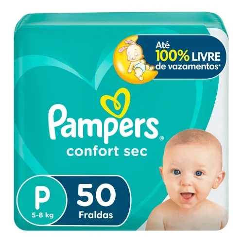 Fralda Pampers Confort Sec P com 50