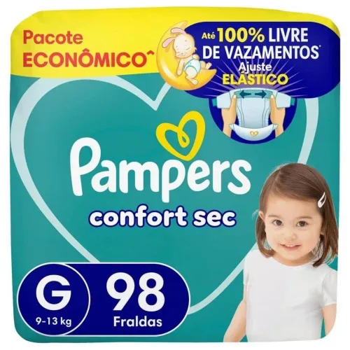 Fralda Pampers Confort Sec Tamanho G 98 Unidades