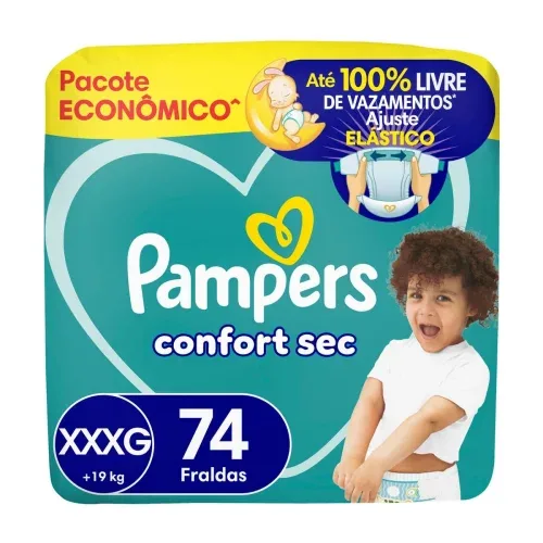 Fralda Pampers Confort Sec Tamanho XXXG 74 Unidades