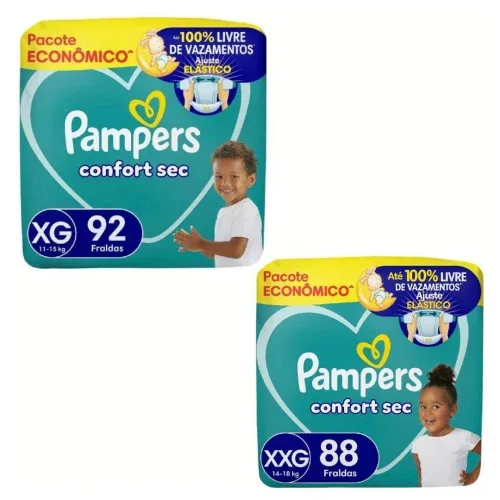 Fralda Pampers Confort Sec XG e XXG