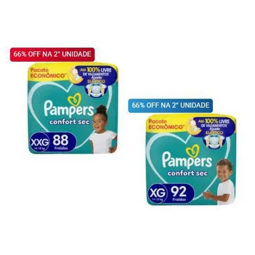 Fralda Pampers Confort Sec XG e XXG