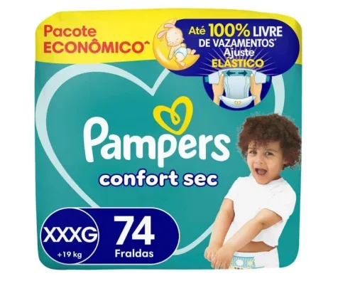 Fralda Pampers Confort Sec XXXG com 74 Unidades