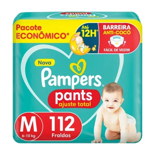 Fralda Pampers Pants Ajuste Total Max M 112 Unidades