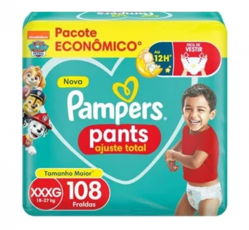 Fralda Pampers Pants Ajuste Total XXXG 108 Unidades