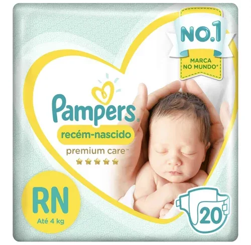 Fralda Pampers Premium Care Recém-Nascido RN 20 Unidades