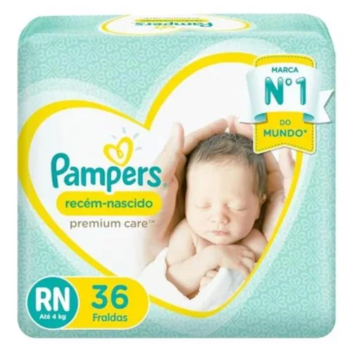 Fralda Pampers Premium Care Recém-Nascido RN 36 Unidades