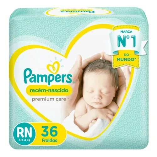 Fralda Pampers Premium Care RN 36 unidades