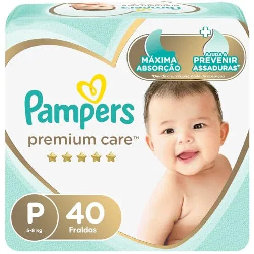 🛍️Fralda Pampers Premium Care Tamanho P 40 Unidades