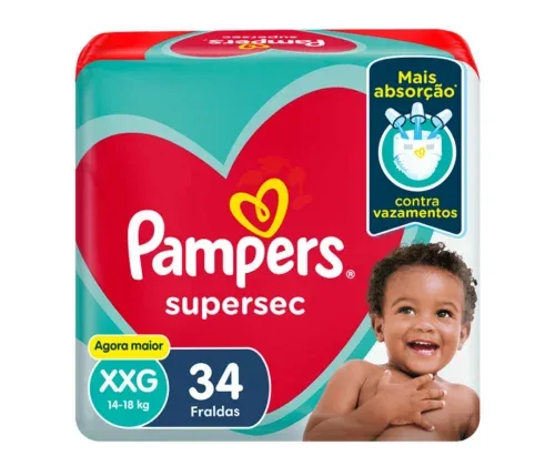 Fralda Pampers Supersec XXG 34 unidades