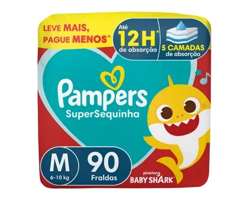 Fralda Pampers Supersequinha M 90 Unidades Fralda Pampers Supersequinha M 90 Unidades