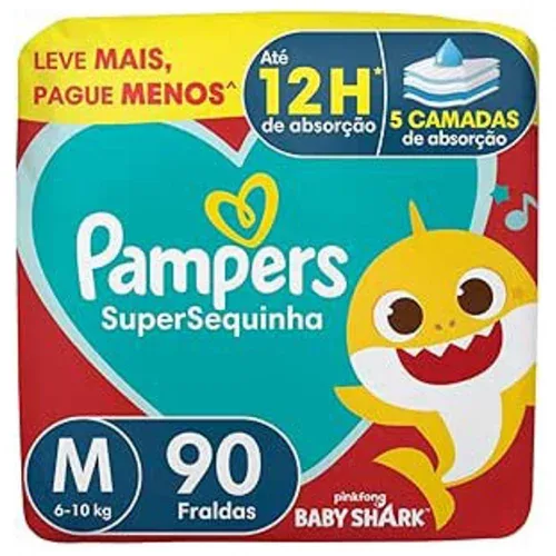 Fralda Pampers Supersequinha M 90 Unidades