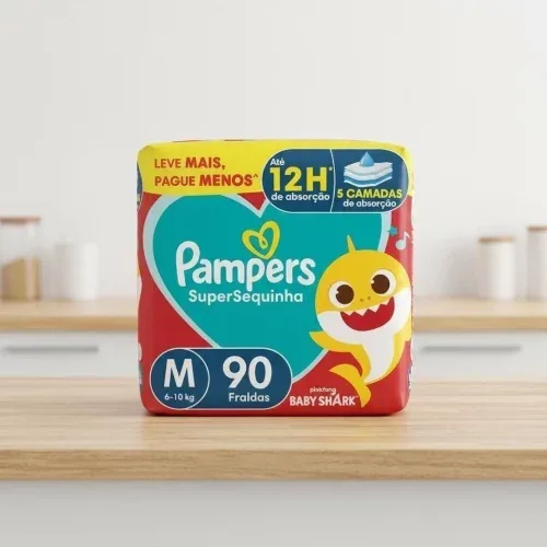 ▪️ Fralda Pampers Supersequinha Tamanho M 90 Unidades