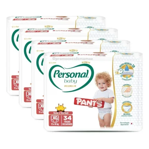 Fralda Personal Baby Premium Pants XG 136 Un 4x34