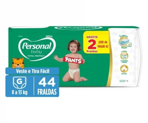 Fralda Personal Baby Total Protect Pants G 44 unidades