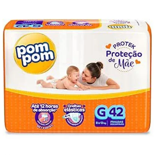 Fralda Pom Pom Protek Proteção de Mãe G 42 Un