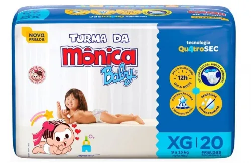 Fralda Turma da Mônica Baby Jumbo XG 20 Unidades