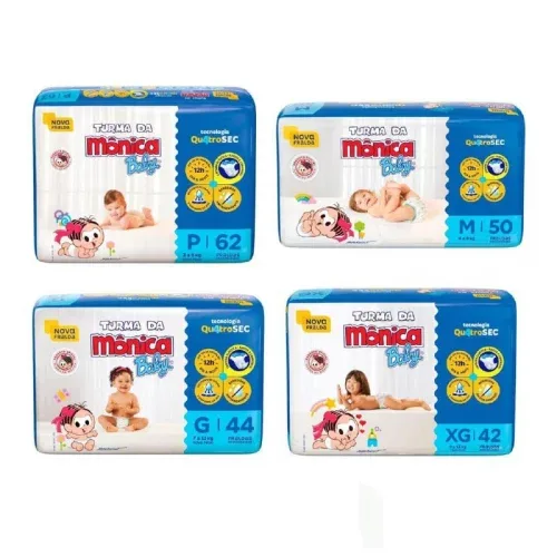 Fralda Turma da Mônica Baby - P ao G