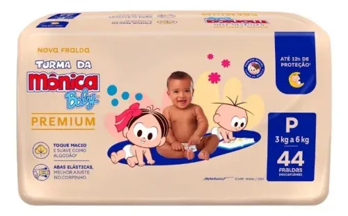Fralda Turma Da Mônica Baby Premium Econômica P - 44 Unid