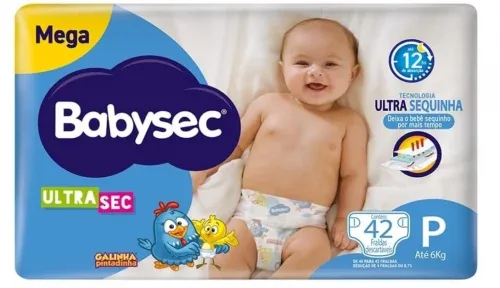 Fraldas Babysec Ultrasec Galinha Pintadinha, P, 42 Unidades