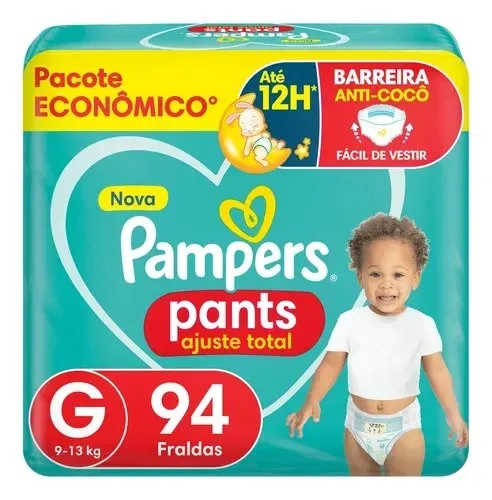 Fraldas Pampers Pants Ajuste Total G e XG Fraldas Pampers Pants Ajuste Total G e XG