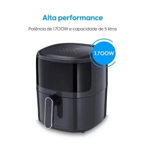 Fritadeira Elétrica Visio Fry Elgin 5L 1700w Air Fryer Digital Cinza