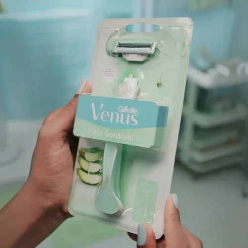 Gillette Venus Pele Sensível Aparelho de Depilar Recarregável com Aloe Vera, 1 Unidade
