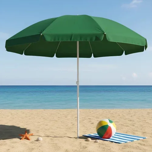 Guarda-sol Grande Praia Gigante 2,32m Reforçado Pesca Resistente Cor Verde Cb